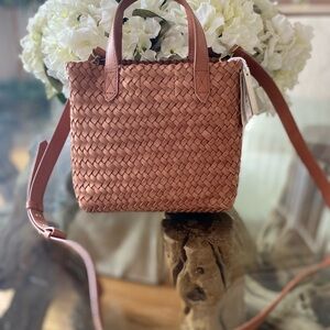 BNWT Madewell The Small Transport Crossbody: Woven Leather Edition